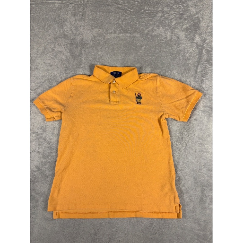 Polo Ralph Lauren Shirt Bear Boys L Yellow Short Sleeve